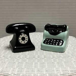 Vintage Style Black and Mint Salt and Pepper Shakers